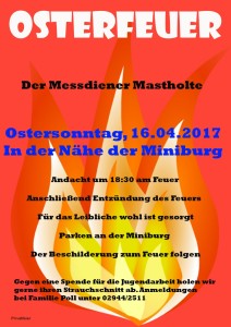 Einladung zum Osterfeuer der MD 2017